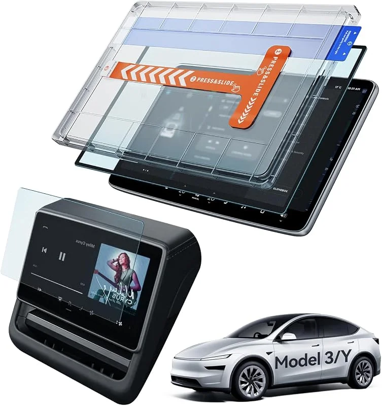 2 Delar 15, 4" + 8" Skärmskydd för Tesla Model 3 2024-2026 Och Model Y 2025, Matt Antireflex Fram Och Bak 9H Härdat Glas med Installationskit — Mobil och surfplatta