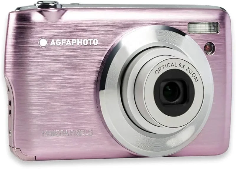 AGFAPHOTO Realishot DC8200 - kompakt digitalkamera, 21MP, Full HD-video, 2, 7" LCD-skärm, 8X optisk zoom, litiumbatteri, 16 GB SD-kort och väska ingår — Portabel digital och ljud