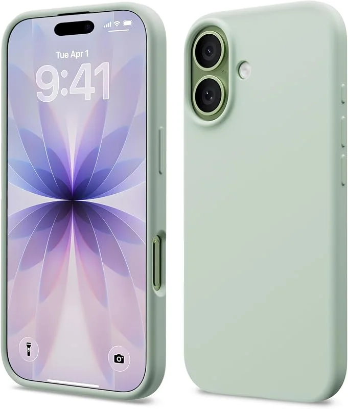 ACRONIX Kompatibel med iPhone 17 fodral 6, 3 tum, smalt flytande silikonfodral, lätt mjukt beröringsgrepp, stötsäkert tunt skyddande 17 telefonskal – ljusgrön — Mobil och surfplatta