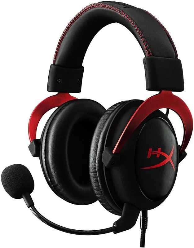 HyperX Cloud II Gaming Headset, 7.1 Surround Sound, Aluminiumram, Avtagbar brusreducerande mikrofon, Hi-Fi med 53 mm ljuddrivrutiner, Kompatibel med PC, PS4, Xbox, Mac, Mobile, VR - RÖD — Hörlurar och ljud