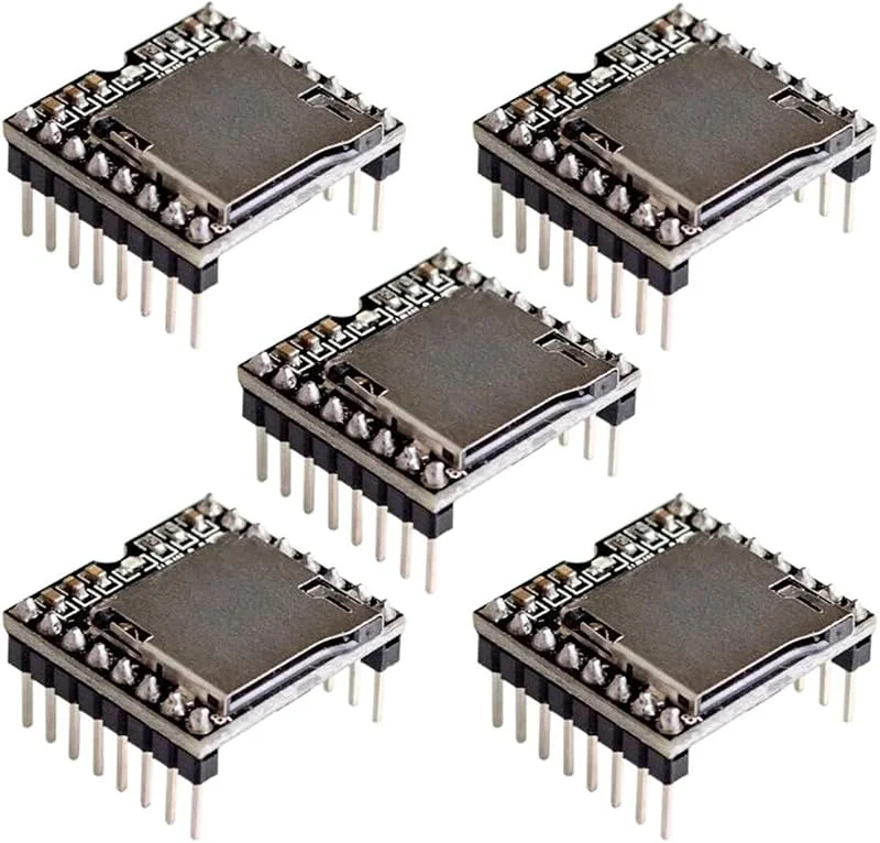 5 st DFPlayer mini MP3-spelare modul MP3 röstmodul TF-kort och USB-disk — Portabel digital och ljud