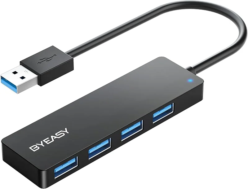 USB Hub, BYEASY 4 Port USB 3.0 Hub, Ultra Slim Portable Data Hub Gäller för iMac Pro, MacBook Air, Mac Mini, Pro, Surface Pro, Notebook PC, Laptop, USB-minnen, Tesla Model 3 och Mobile HDD — Laddning och kablar
