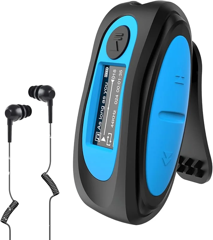 AGPTEK IPX8 vattentät MP3-spelare, 8 GB HiFi MP3-musikspelare för simning — Portabel digital och ljud
