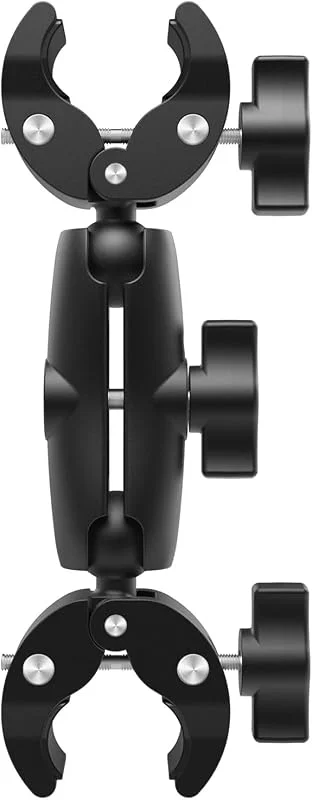 Jinlaili Kameraklämfäste, kamera dubbel klämma, actionkamera-hållare med 360° dubbelt kulhuvud, klämfäste för Gopro Cam reflektor paraply selfie Stick cykelstyre (9 cm) — Mobil och surfplatta