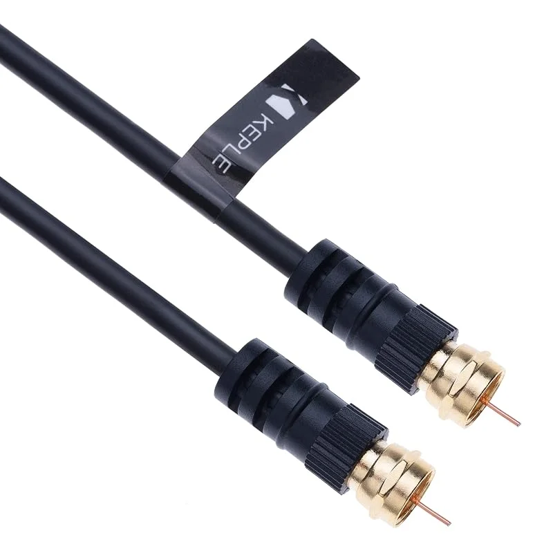 Koaxial antennkabel med hane F-F-stiftskontakter för TV Satellit Sat Freesat Sky Virgin BT HDTV DVB DVD-radio, koax Ariel Freeview bly TV-antennsladd bredband – 1, 5 m svart — TV och streaming