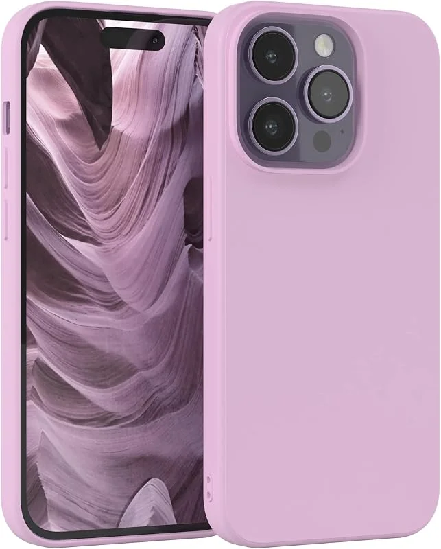 EAZY CASE Silikonfodral kompatibelt med iPhone 14 Pro i Ljuslila — Mobil och surfplatta