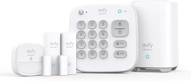 eufy Security 5-delat smart hem set, säkerhetssystem med rörelsesensor, 2 stöldsensorer, larmsystem, med app, kompatibel med eufyCam, styr andra HomeBase-övervakningsenheter — Smarta hem
