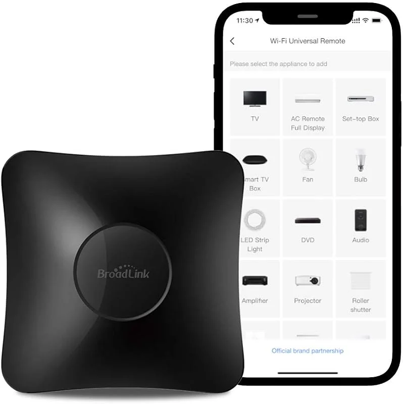 BroadLink RM4 pro IR och RF universell fjärrkontroll, allt i en navkod lärande WiFi-fjärrkontroll för smart hem och underhållningsenheter TV, STB, AC, gardinmotor, kompatibel med Alexa… — Smarta hem