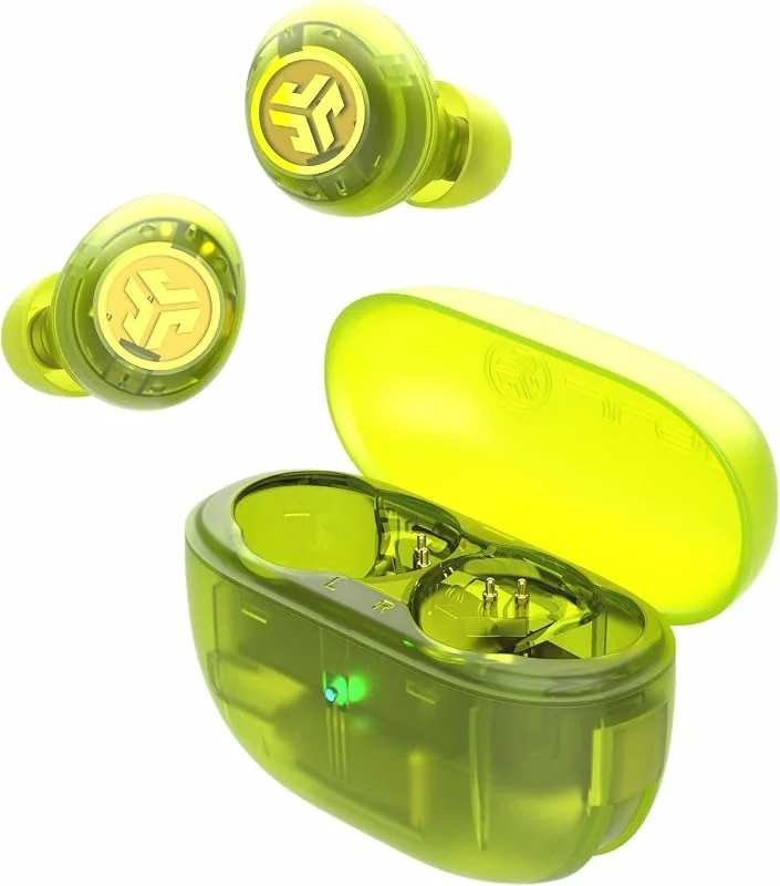 JLab Go Air Pop ANC Hörlurar - Bluetooth, Transparent Neongrönt — Hörlurar och ljud