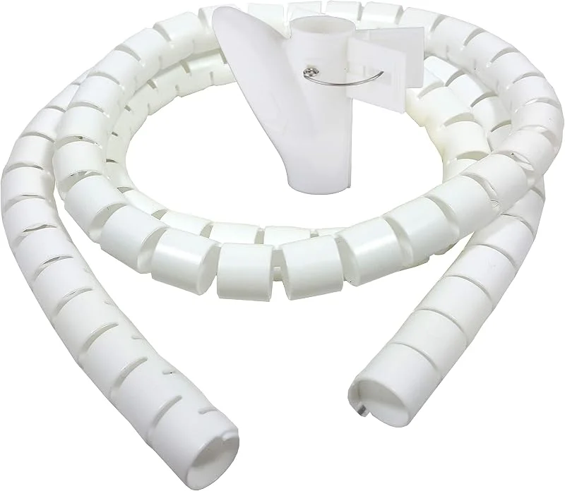 Bambelaa! Kabelslang 1, 5 m 3, 0 m kabelkanal, förkortbar plast, flexibel kabelorganisation 20 mm 30 mm diameter (vit, 3, 0 m x 30 mm) — TV och streaming