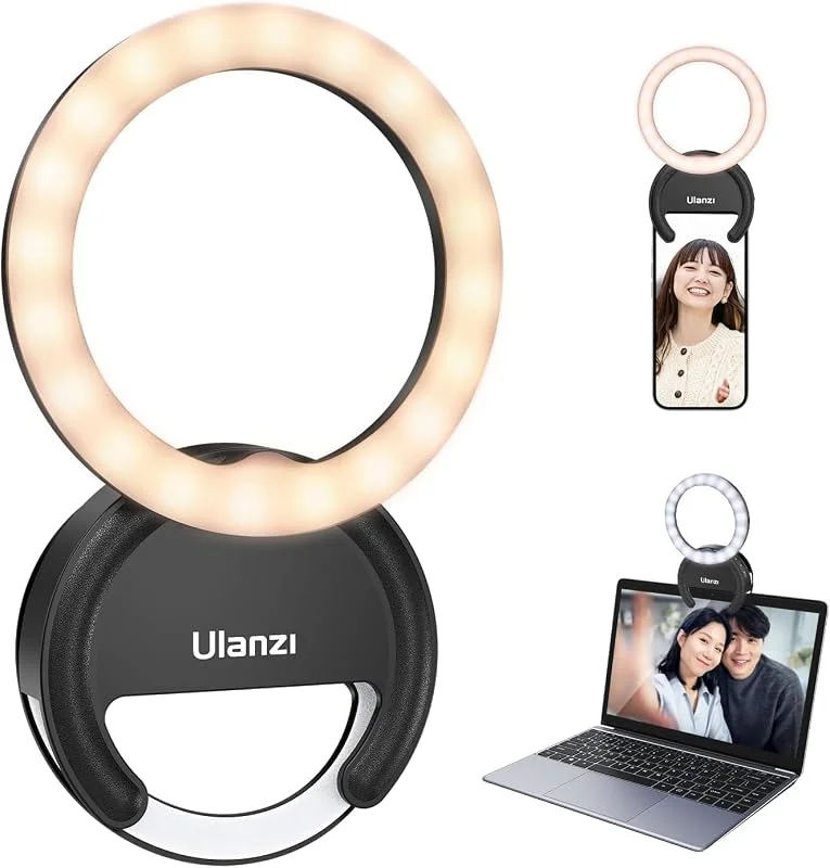 Ringljus Mobil ULANZI 4" Selfie Lampa Mobiltelefon, 3 färgtemperatur 3000K-7000K, 5 ljusstyrkor, Ring light Videolampa Laptop för Selfie Videokonferens Streaming Vlog YouTube TikTok — Mobil och surfplatta