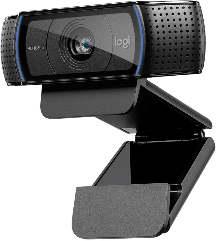 Logitech C920 HD Pro-webbkamera för Amazon, Full HD 1080p, 30fps videosamling, tydligt stereoljud, HD-ljuskorrigering, för Skype, zoom, FaceTime och Hangouts, PC, Mac, laptop, Macbook, surfplatta – svart — Datortillbehör