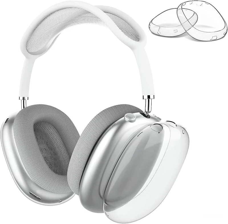 Fodral för AirPods Max Hörlurar från MMOBIEL - Mjuk TPU-Öronmusslor Fodral Skydd - Anti-Repskydd Mjukt Silikonskydd - Parent (Klar) — Mobil och surfplatta