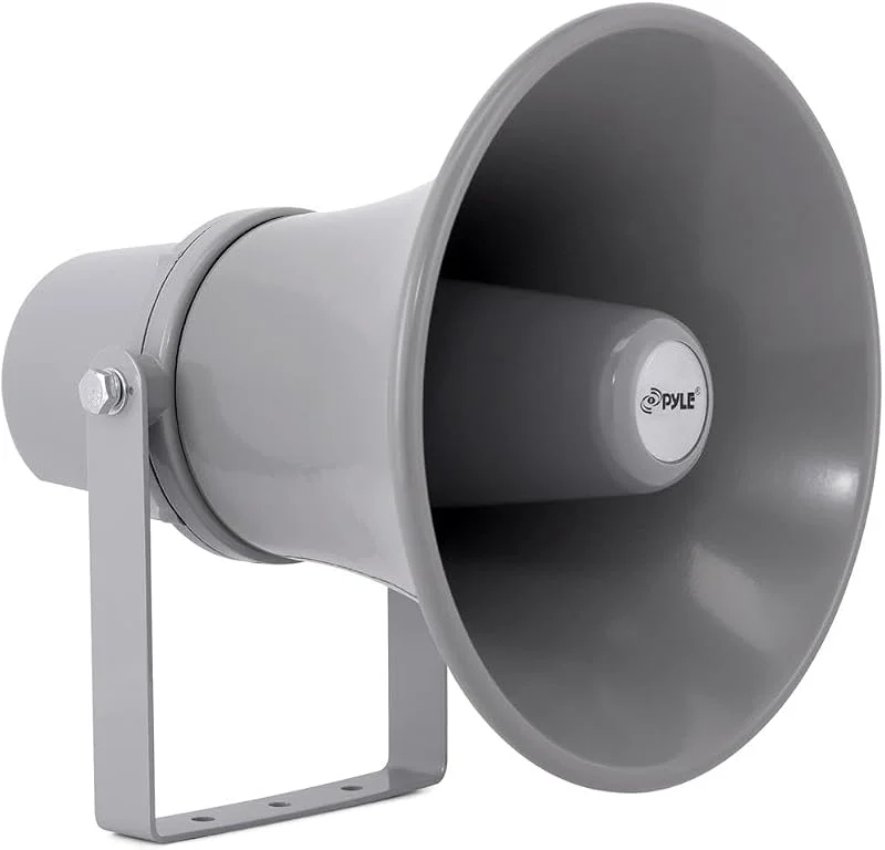 Pyle PA Högtalare för Inomhus, Utomhusbruk - Kompakt Högtalare med Stark Ljud på 9.7 Tum och 20 Watt med Frekvens på 400Hz-5KHz, 8 Ohm, 70V Transformator, Monteringsstöd, För 70V Ljudsystem - (Grå) — Hörlurar och ljud
