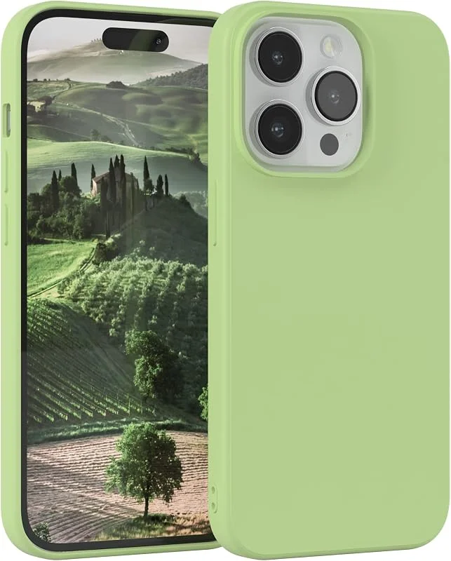 EAZY CASE Silikonfodral kompatibelt med iPhone 14 Pro i Grön — Mobil och surfplatta