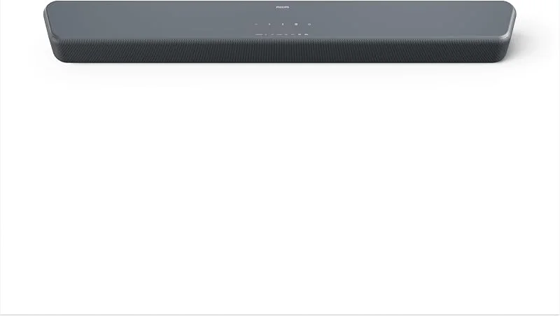 Philips TAB5201 2.0 Soundbar, 160 W max uteffekt, Dolby Digital Plus, DTS Virtual:X, Intellisound KI-ljud, Bluetooth LE 5.4, HDMI ARC, optiska och USB-ingångar, pistolmetall — Hörlurar och ljud