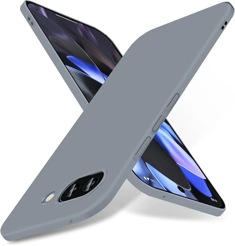 för Google Pixel 9a ultratunt fodral, [silkeslen touch] [Slim Fit], lätt hudvänlig hård plast matt bakskydd, repfri kameraskydd telefonfodral för Google Pixel 9a, grå — Mobil och surfplatta
