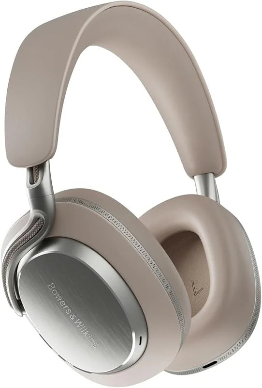 Bowers & Wilkins Px8 S2 brusreducerande trådlösa hörlurar med Bluetooth-ljud och snabbladdning, 30 timmars högupplöst uppspelning och inbyggd mikrofon – varm sten — Hörlurar och ljud