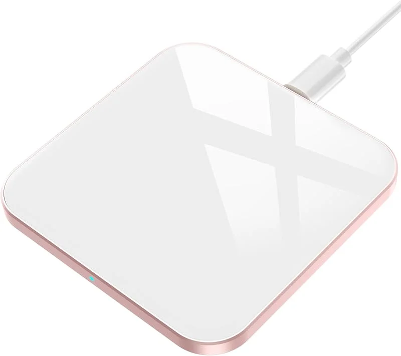 Trådlös laddare 15 W mobiltelefon induktiv laddningsstation [typ-C] Qi trådlös laddning för iPhone 17, 16, 15, 14, 13, 12, 11, X, XS, 8, Airpods, Ladepad 10 W för Galaxy S25, S10, Note 8, för Huawei, vit — Mobil och surfplatta