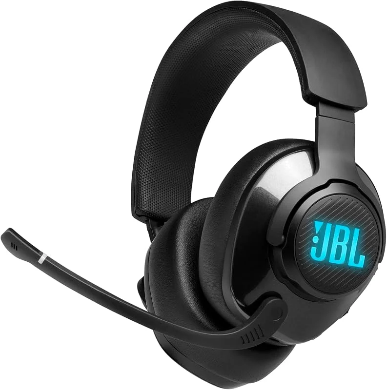JBL Quantum 400 Kabelanslutna over-ear gaming hörlurar med mikrofon och RGB, kompatibla med olika spelplattformar, svart — Hörlurar och ljud