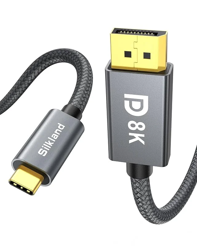 Silkland USB-C to DisplayPort 1.4 Kabel 1M, 8K@60Hz 4K@144Hz, 120Hz 2K@240Hz — Laddning och kablar