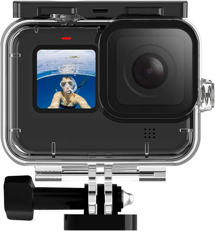 TELESIN Vattentätt höljesfodral för GoPro Hero 11 Hero 10 Hero 9 undervattensdykning genomskinligt skyddande skal med snabbfrigörande fäste — Portabel digital och ljud