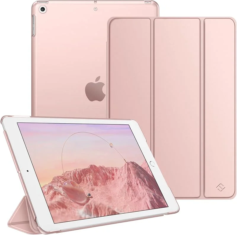 FINTIE Fodral kompatibelt med iPad 10.2" 9:e generationen 2021, iPad 8:e generationen 2020, iPad 7:e generationen 2019 - lätt tunt fodral bak transparent kompisfodral, roséguld — Mobil och surfplatta