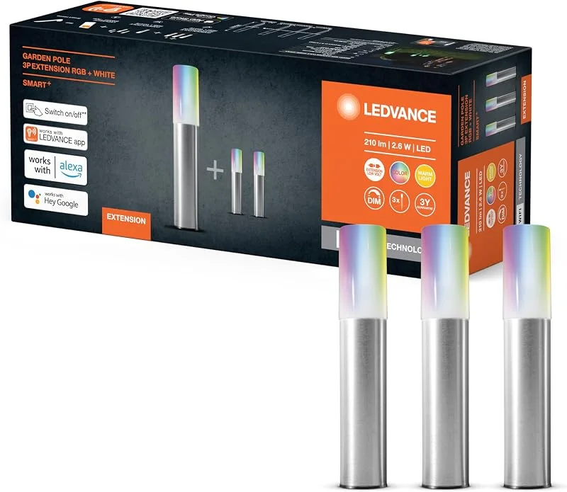 LEDVANCE LED smart trädgårdslampa, utomhusarmatur, RGB färger förändras, 38, 0 mm x 365, 0 mm, SMART trädgårdsstång [energieffektivitetsklass A++, A+ — Smart belysning