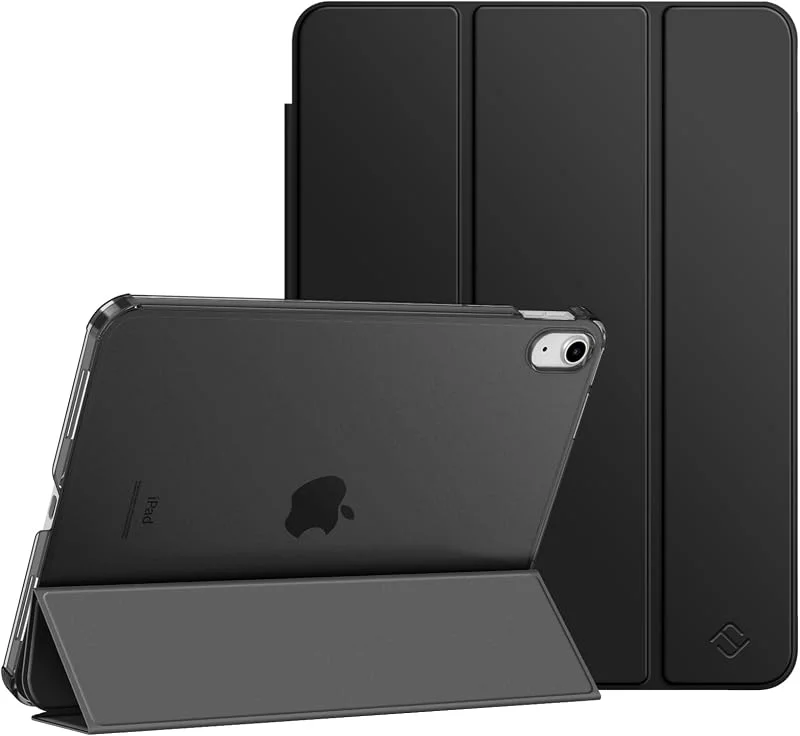 FINTIE Fodral för iPad A16 11:e generationen 11" 2025, iPad 10:e generationen 10, 9" 2022 – frostat genomskinligt hårt bakskal, tunt och lätt vikbart fodral, svart — Mobil och surfplatta